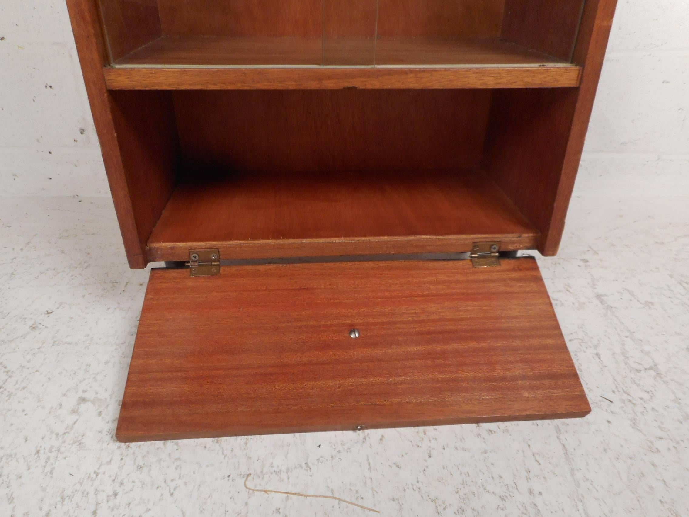 Midcentury Small Walnut Bookshelf or Cabinet 2