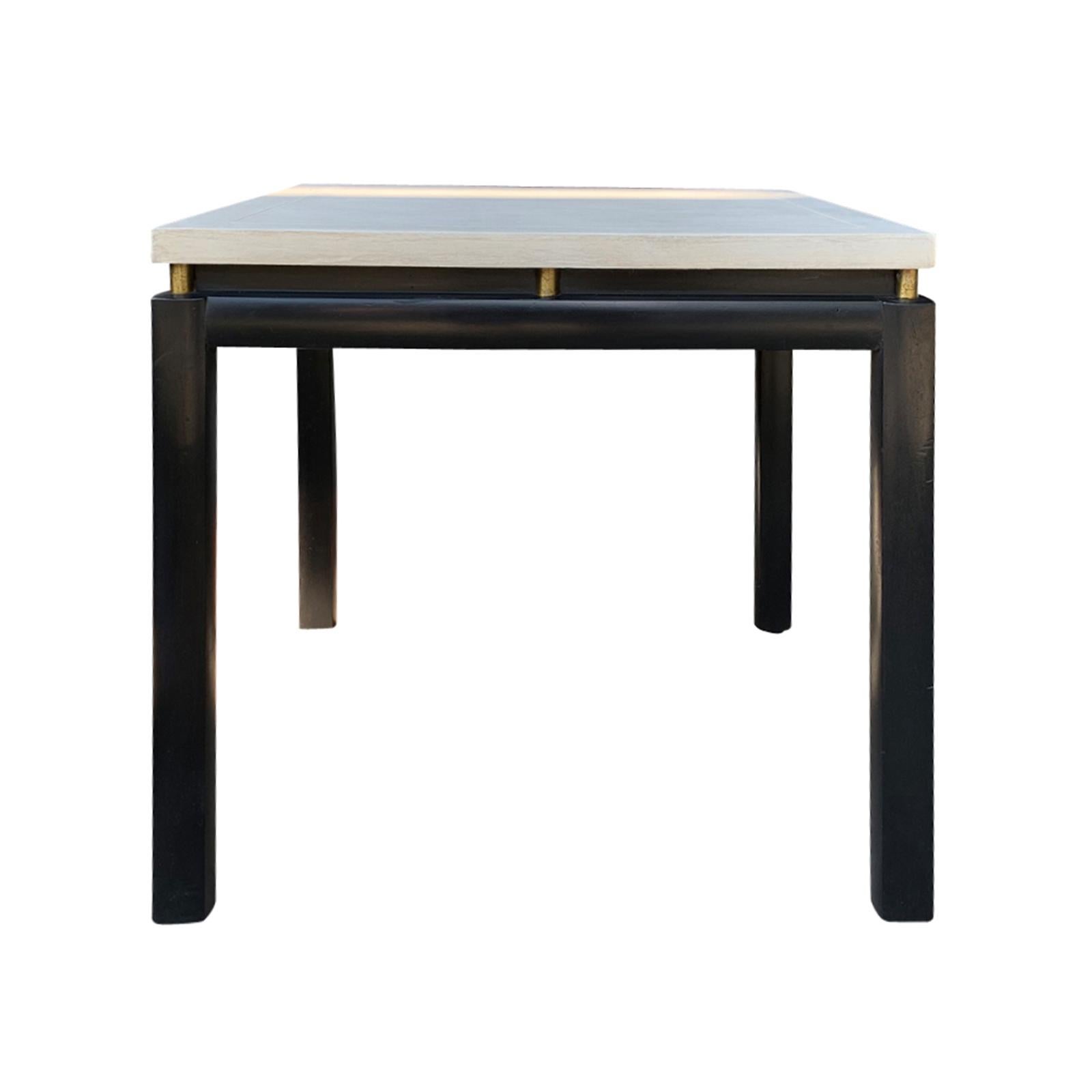 Mid-20th Century Small Wood/Brass Table by Baker Furniture, Marked For Sale