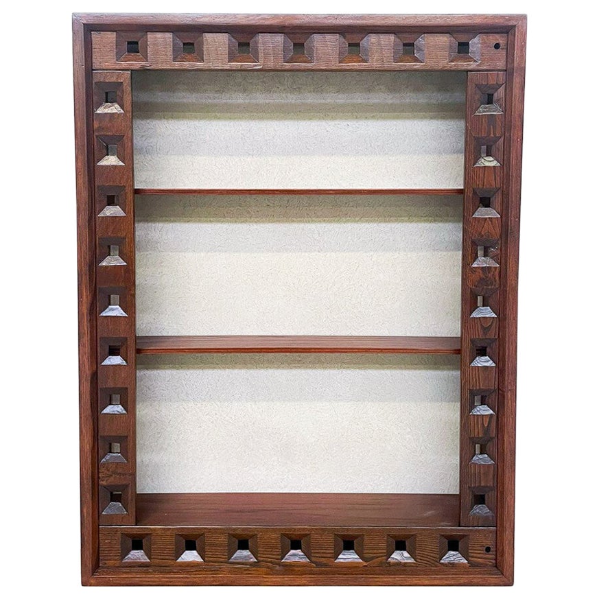 Midcentury Small Wooden Bookcase by Guiseppe Rivadossi, 1970s