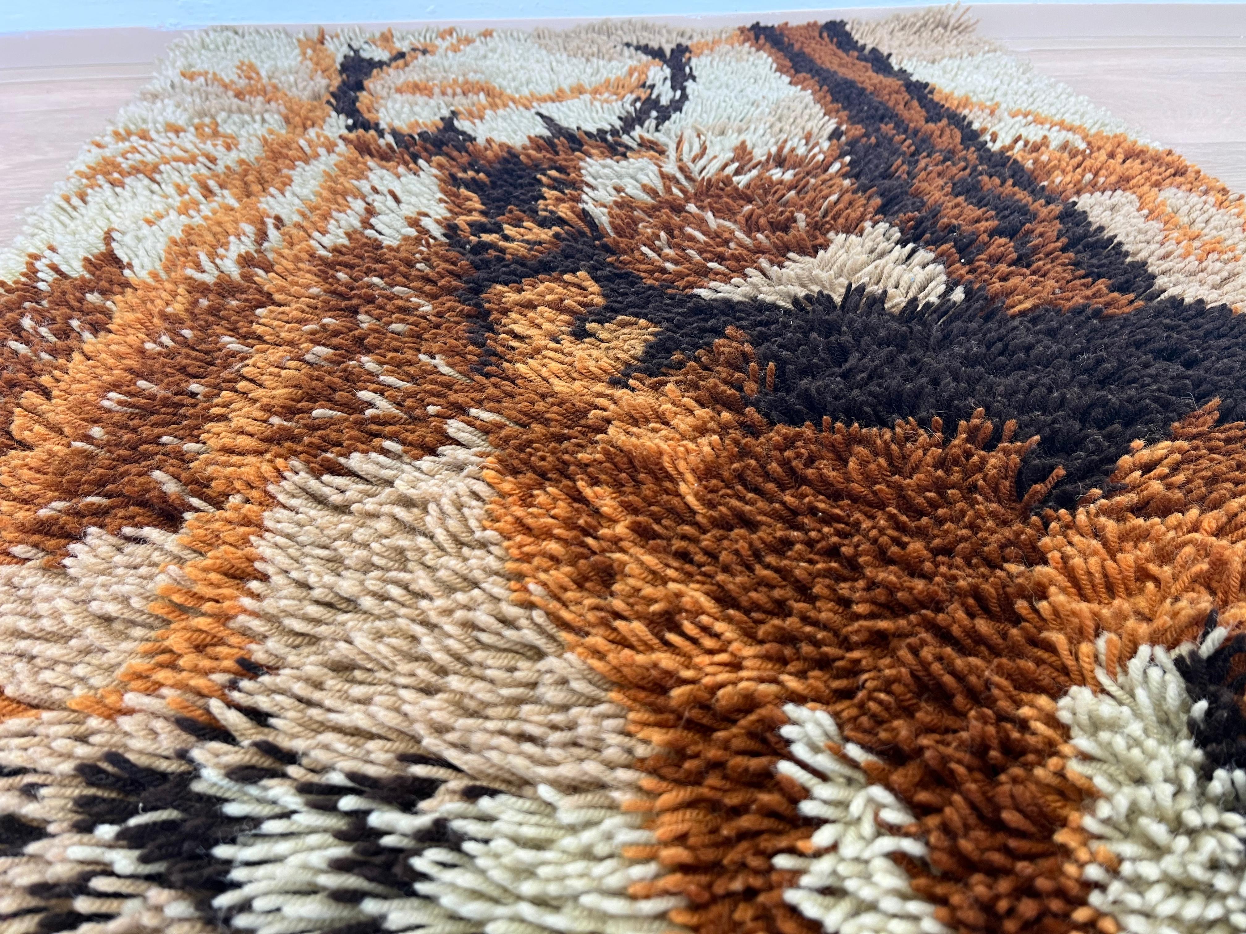 Mid-Century Modern Midcentury Small Wool Ege Rya Carpet / Rug , Denmark, 1960s For Sale