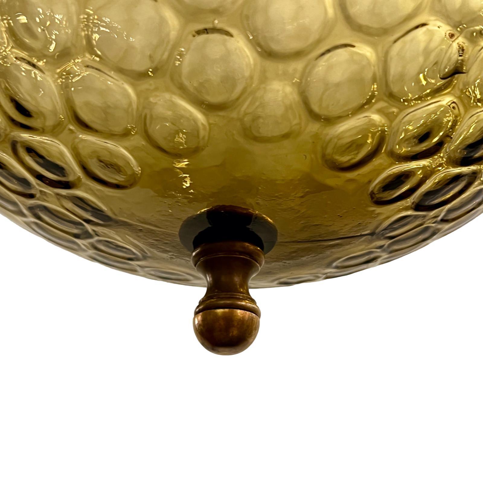 A circa 1960's Italian blown glass lantern with interior light.

Measurements:
Drop: 19