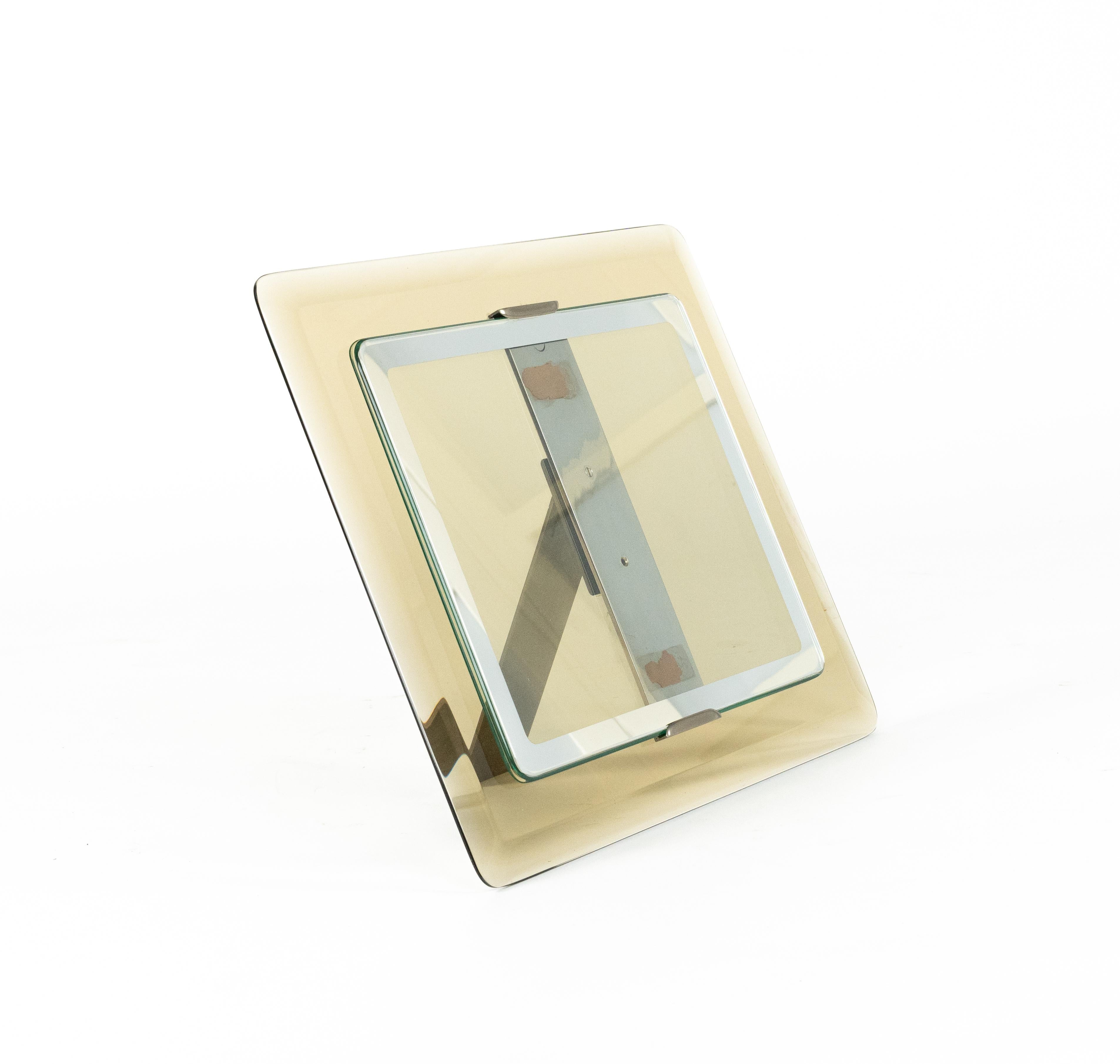 Cadre en verre fumé du milieu du siècle Attribué à Fontana Arte, Italie 1970 en vente 8