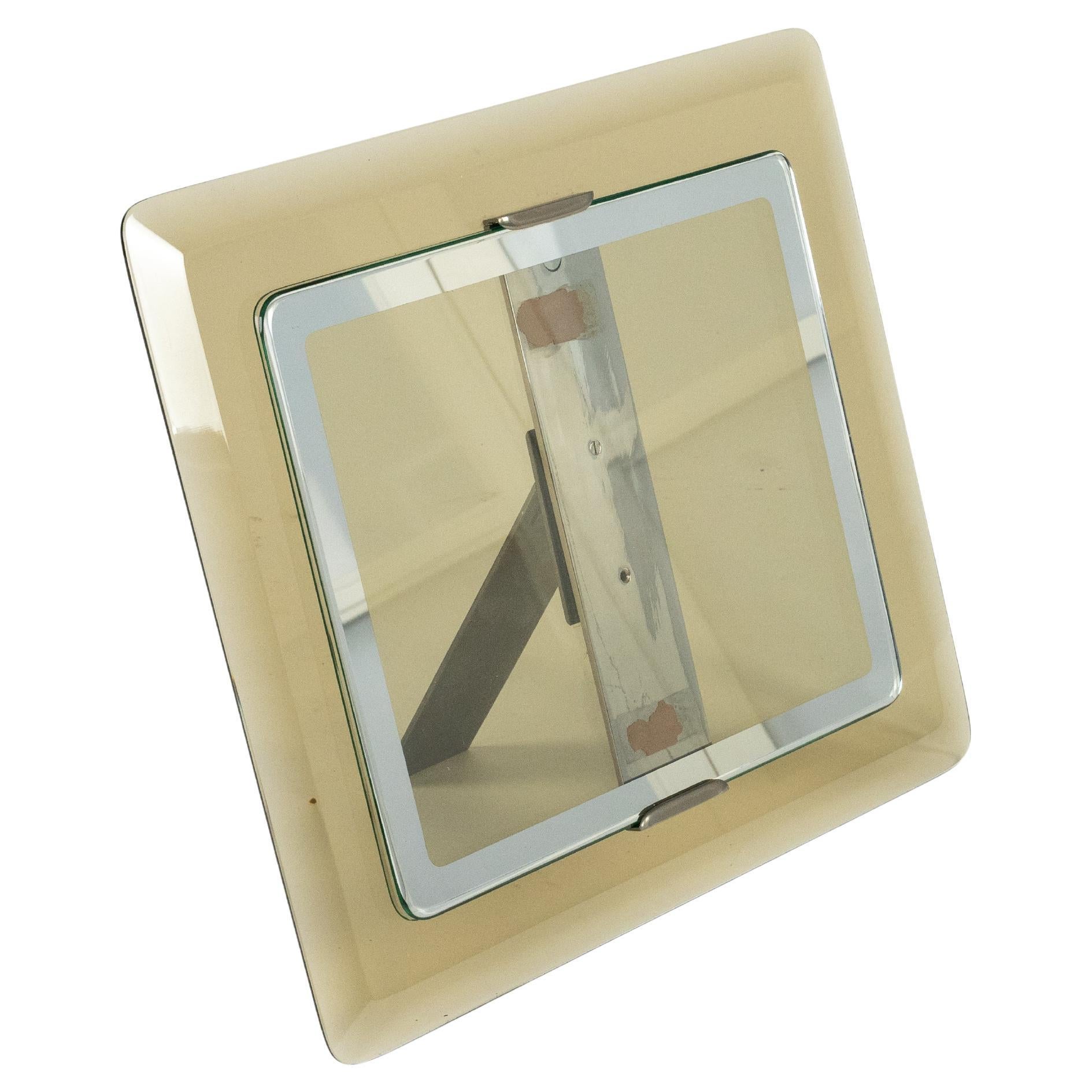 Cadre en verre fumé du milieu du siècle Attribué à Fontana Arte, Italie 1970 en vente 10