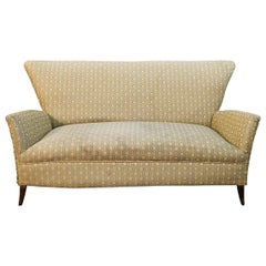 Mid Century Sofa Attributed to Gio Ponti Fabric Wood Italian Design 1960s