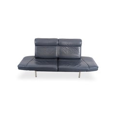 Midcentury-Sofa von de Sede, Modell DS 450, Leder, schwarz-blau