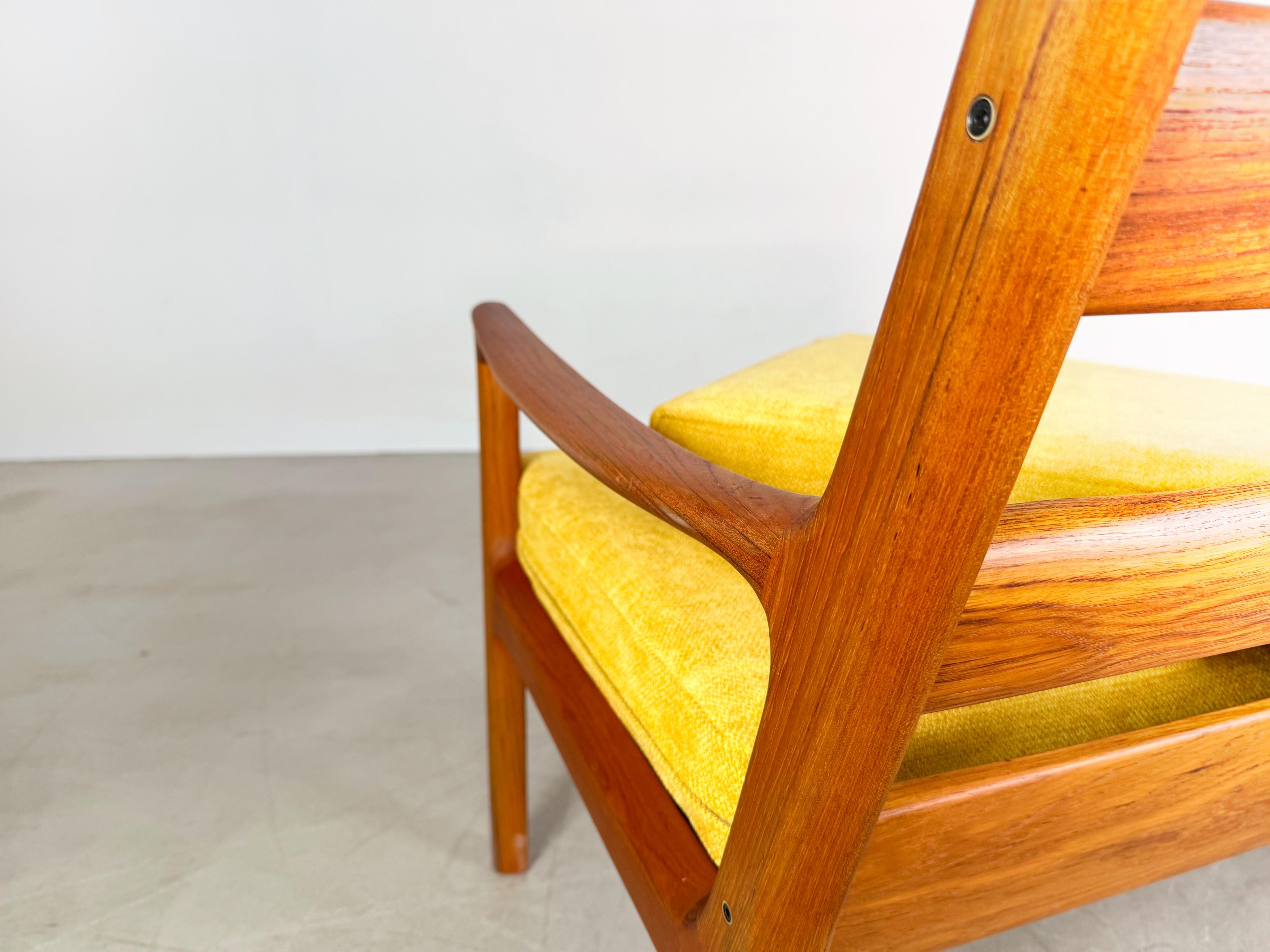 Midcentury Sofa France & Søn Couch Ole Wanscher Dreisitzer teak For Sale 3