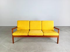 Midcentury Sofa France & Søn Couch Ole Wanscher Dreisitzer teak