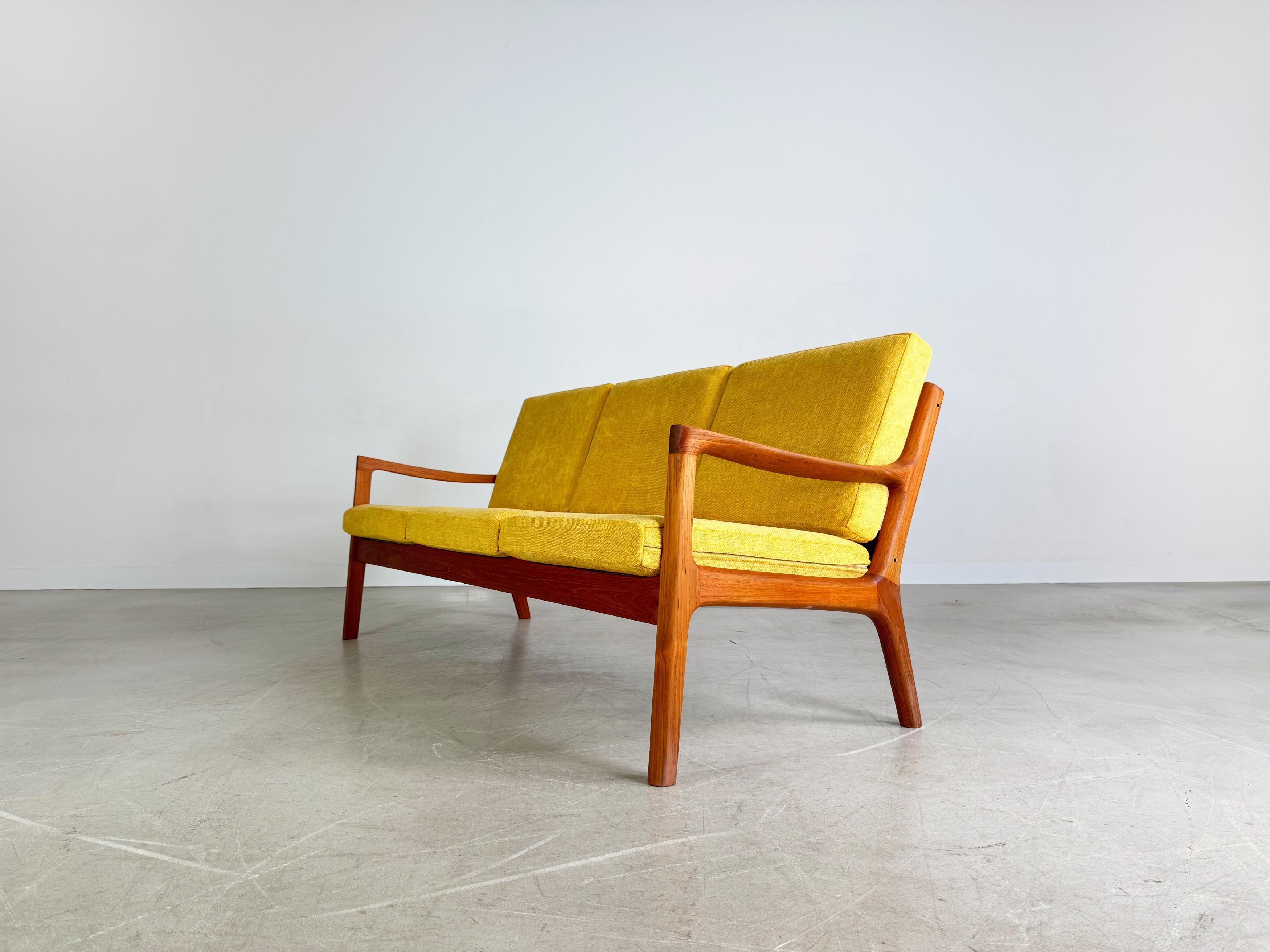 Danish Midcentury Sofa France & Søn Couch Ole Wanscher Dreisitzer teak For Sale