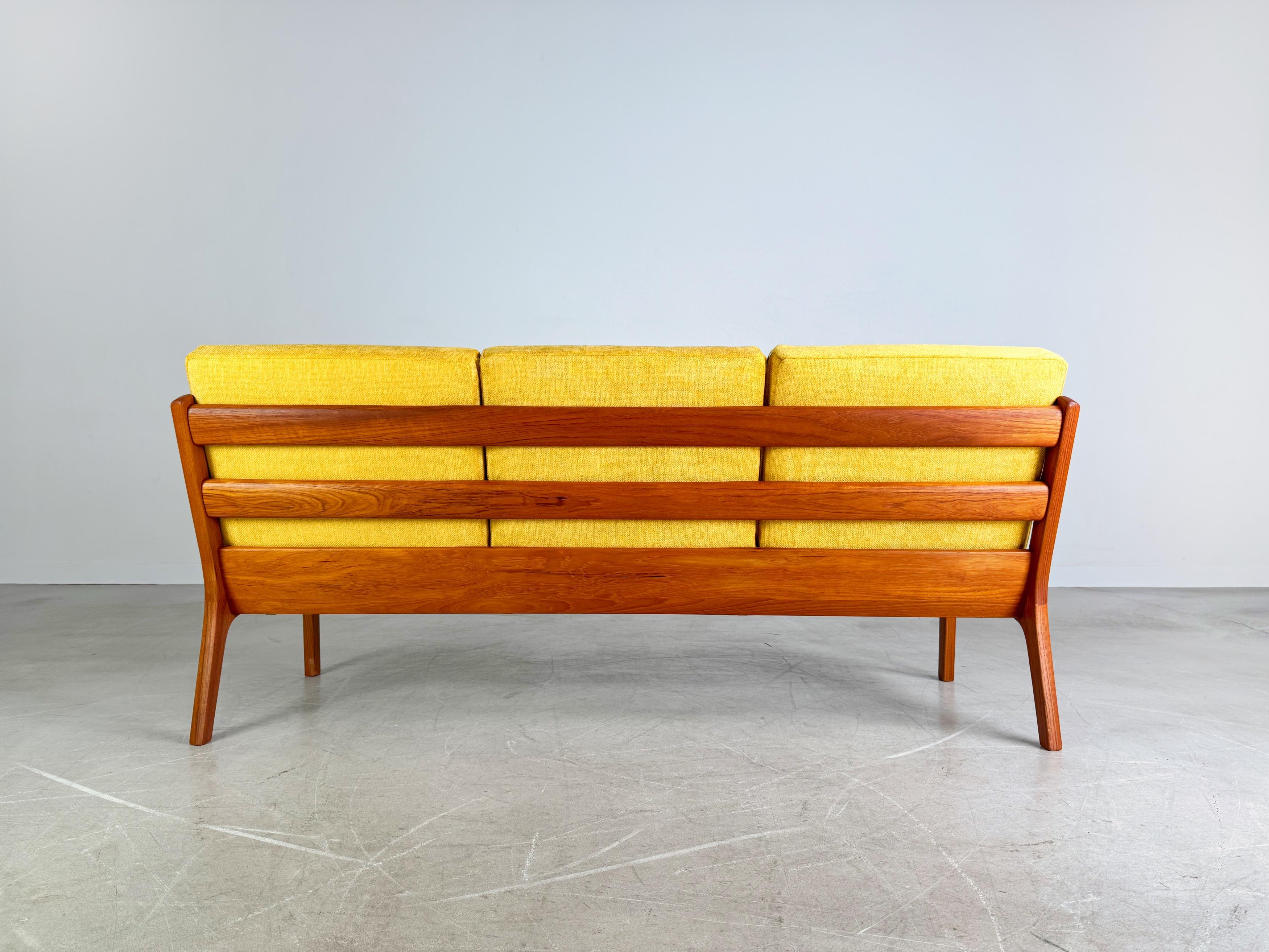 Teak Midcentury Sofa France & Søn Couch Ole Wanscher Dreisitzer teak For Sale