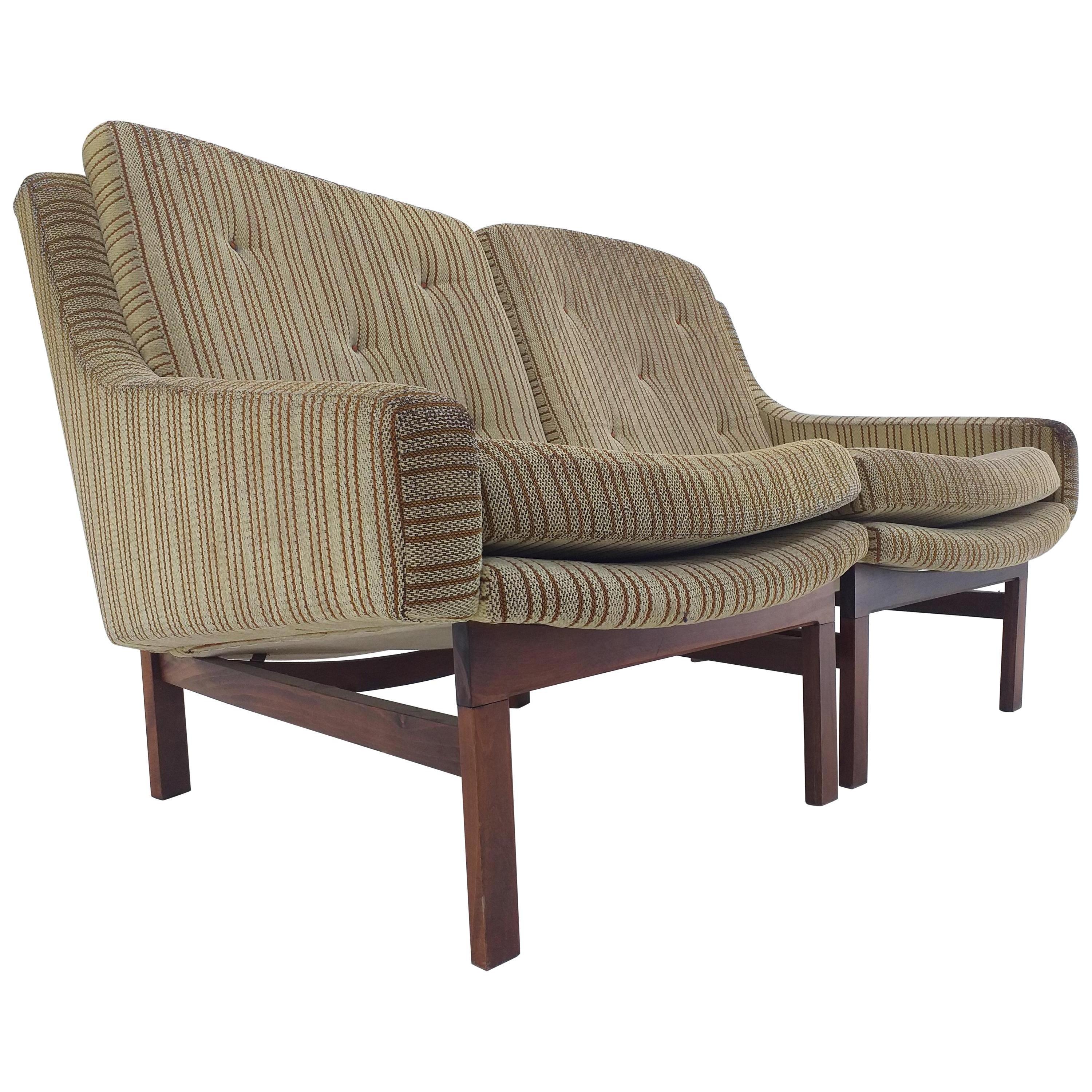 Midcentury-Sofa aus zwei Stühlen, Dänemark, 1960er Jahre