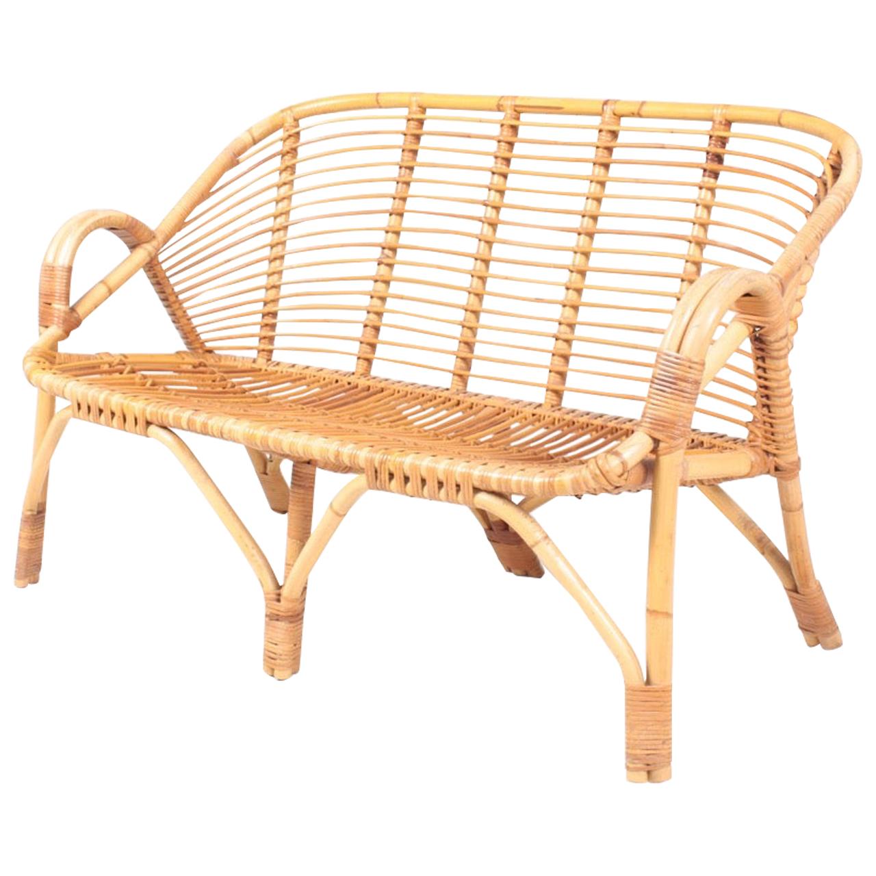 Midcentury Sofa in Bamboo, Made in Denmark, 1950s