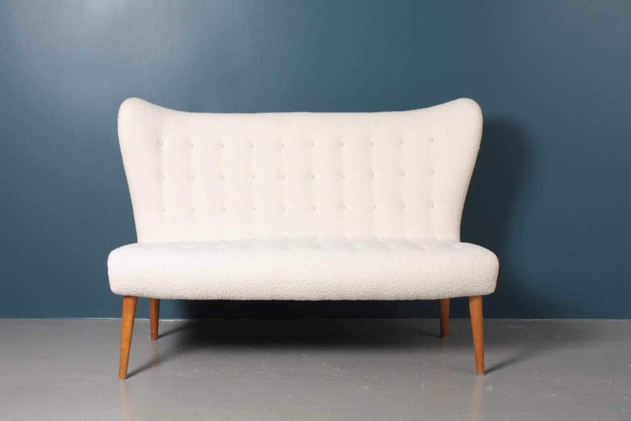 Midcentury Sofa in Boucle Designed by Elias Svedberg, 1950s Swedish Modern 7