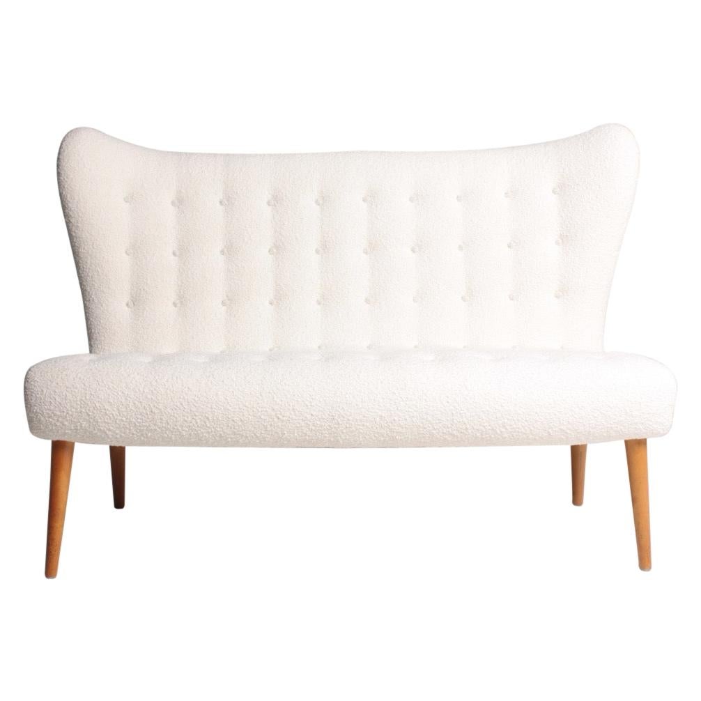 Midcentury Sofa in Boucle Designed by Elias Svedberg, 1950s Swedish Modern