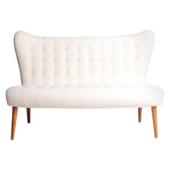 Midcentury Sofa in Boucle Designed by Elias Svedberg, 1950s Swedish Modern