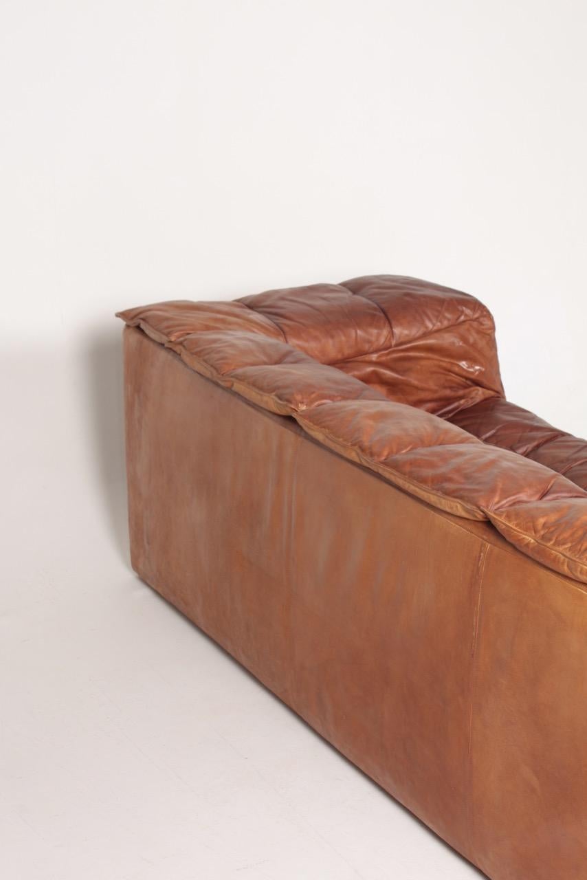 Midcentury Sofa in Patinated Leather by Eilersen, 1980s 2