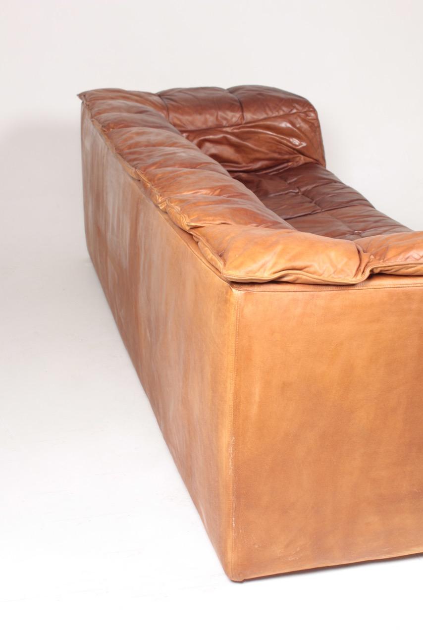 Midcentury Sofa in Patinated Leather by Eilersen, 1980s 1