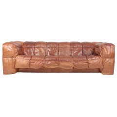 Vintage Midcentury Sofa in Patinated Leather by Eilersen, 1980s