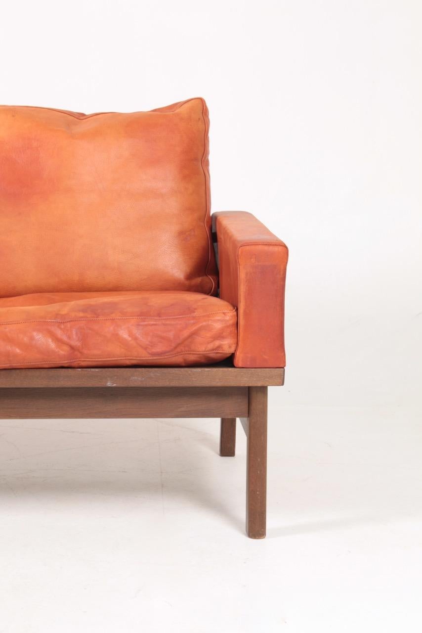 Mid-20th Century Midcentury Sofa in Patinated Leather by Erik Jørgensen, 1960s