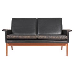 Midcentury Sofa in Patinated Leather by Finn Juhl, 1960s