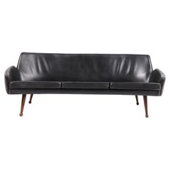 Midcentury Sofa in Patinated Leather, Danish Design 1950s