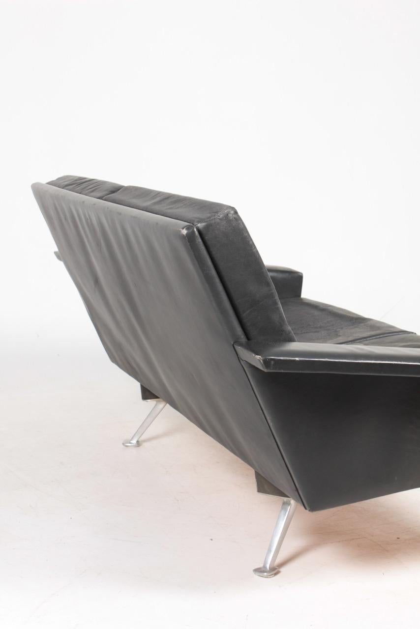 Midcentury Sofa in Patinated Leather, Danish Design, 1960s 3