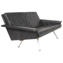 Midcentury Sofa in Patinated Leather, Danish Design, 1960s