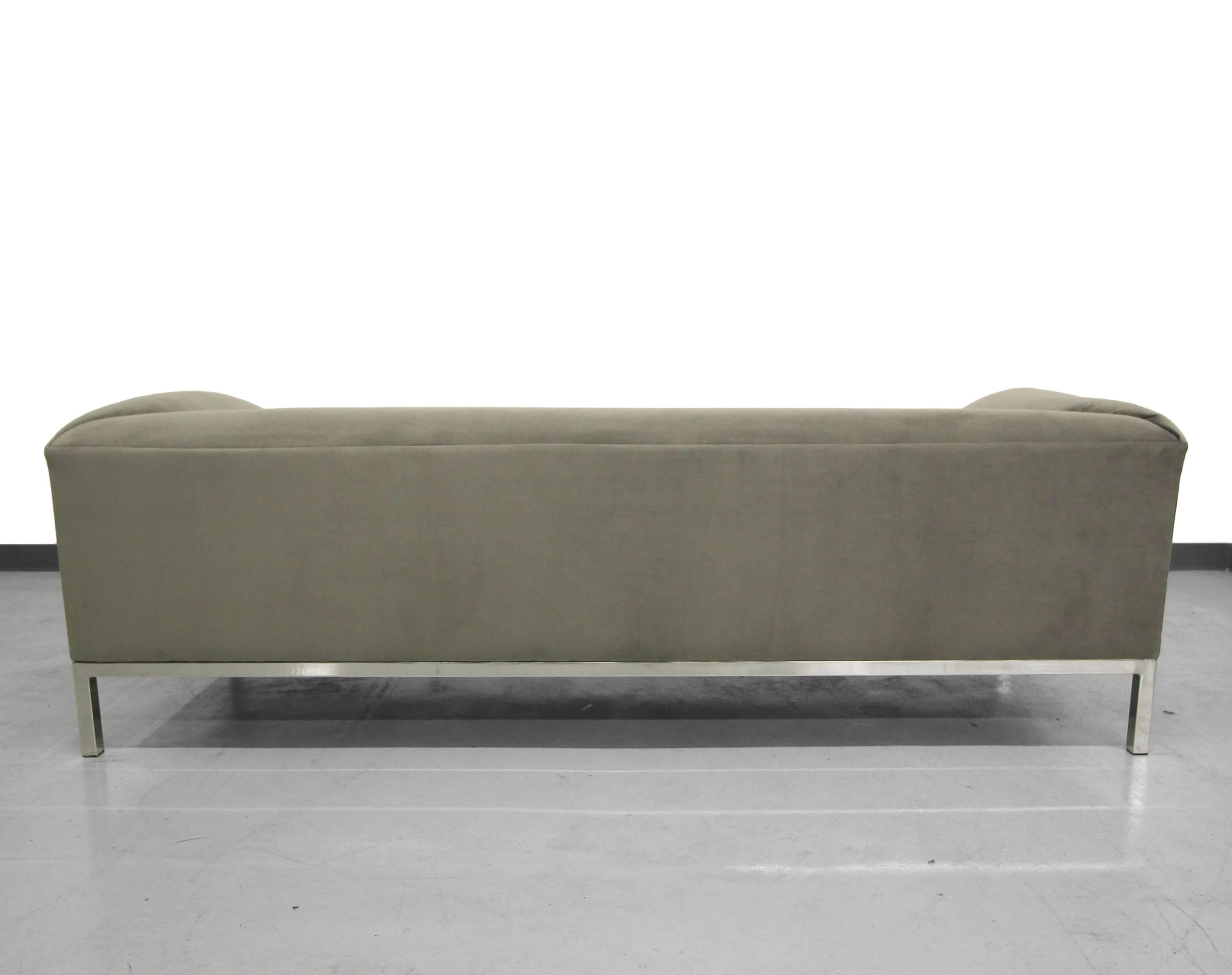 20th Century Mid-century Sofa with Chrome Base