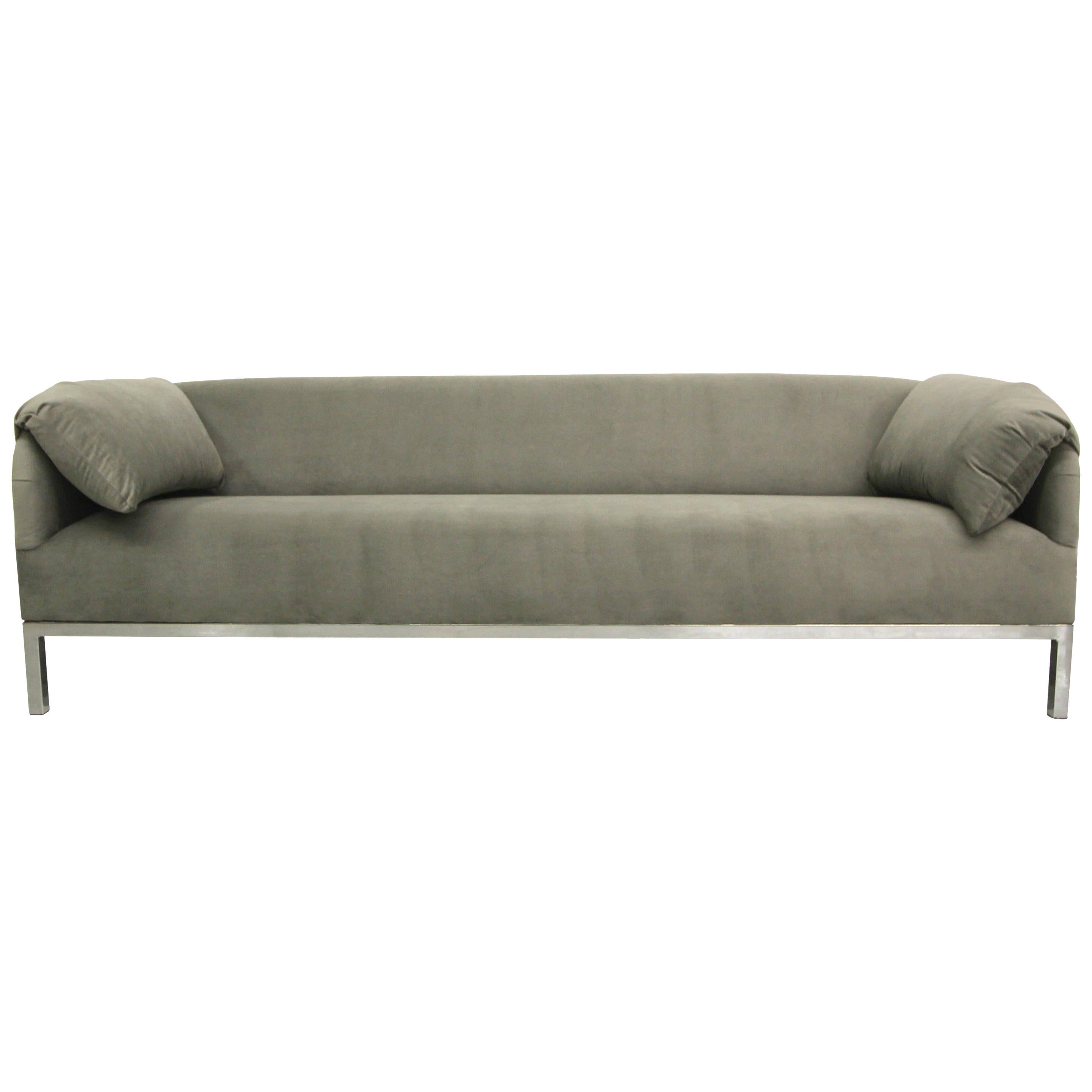 Midcentury Sofa with Chrome Base