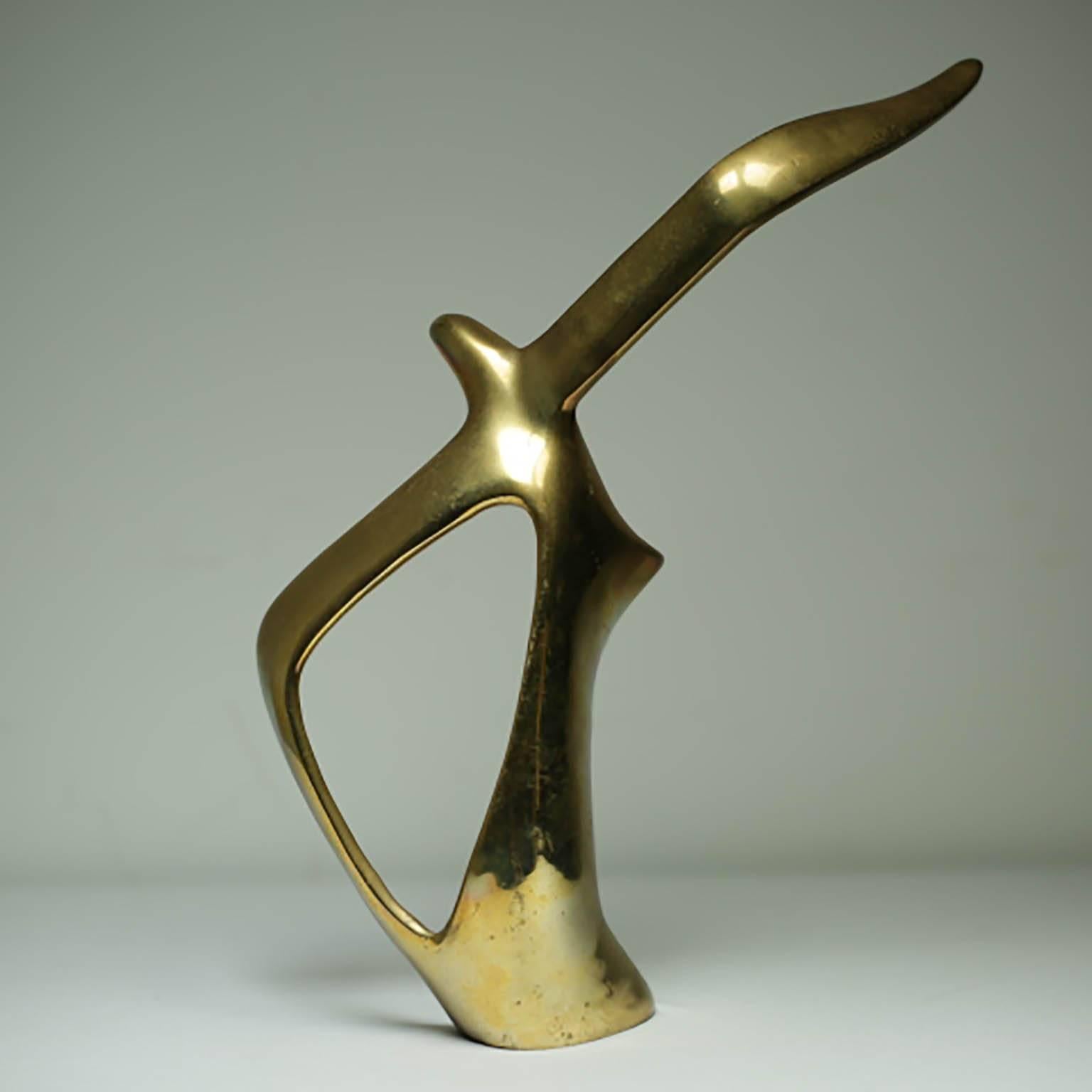 Mid-Century Modern Midcentury Solid Brass Albatross Sculpture, circa 1960s