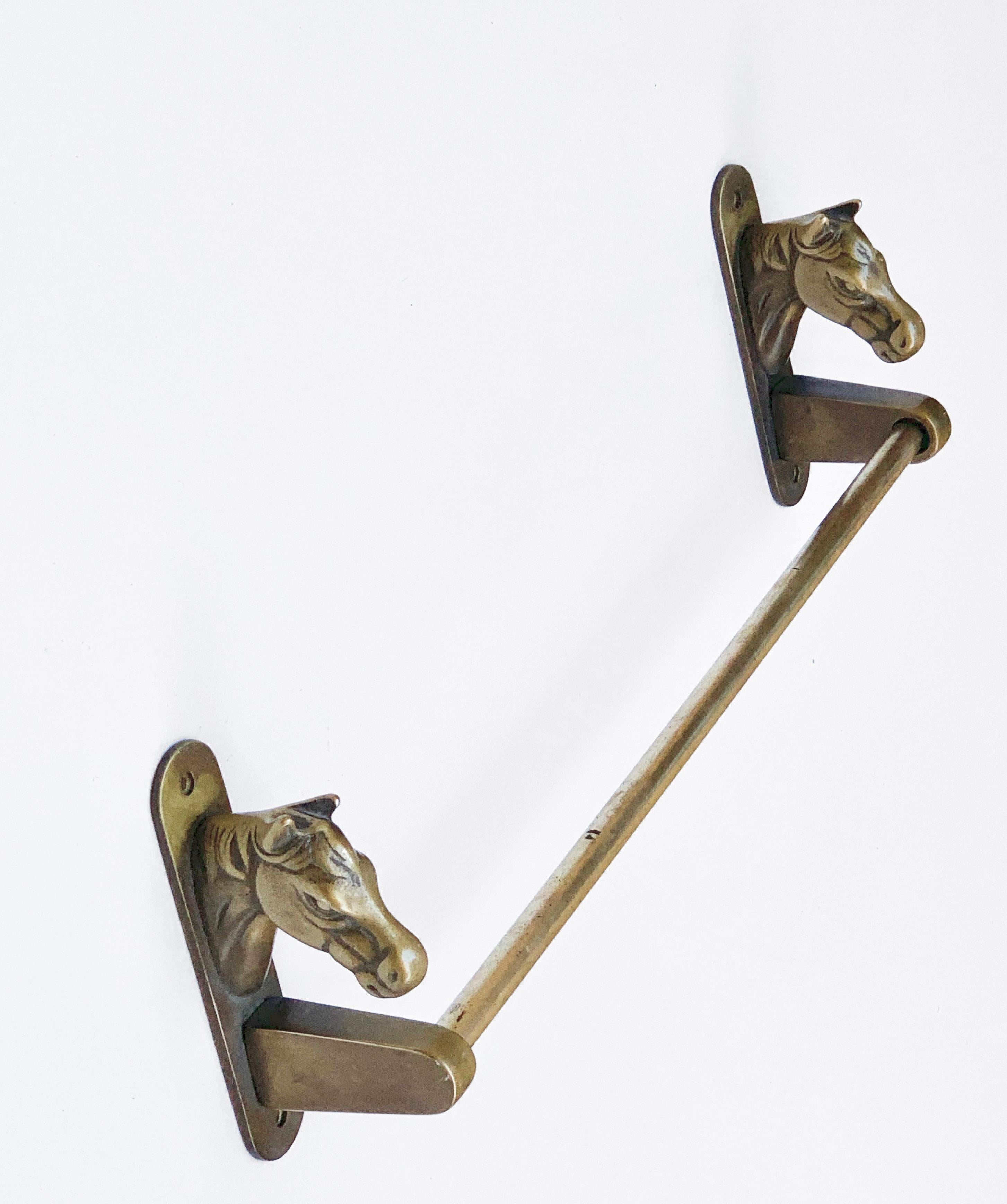 brass horse head coat rack