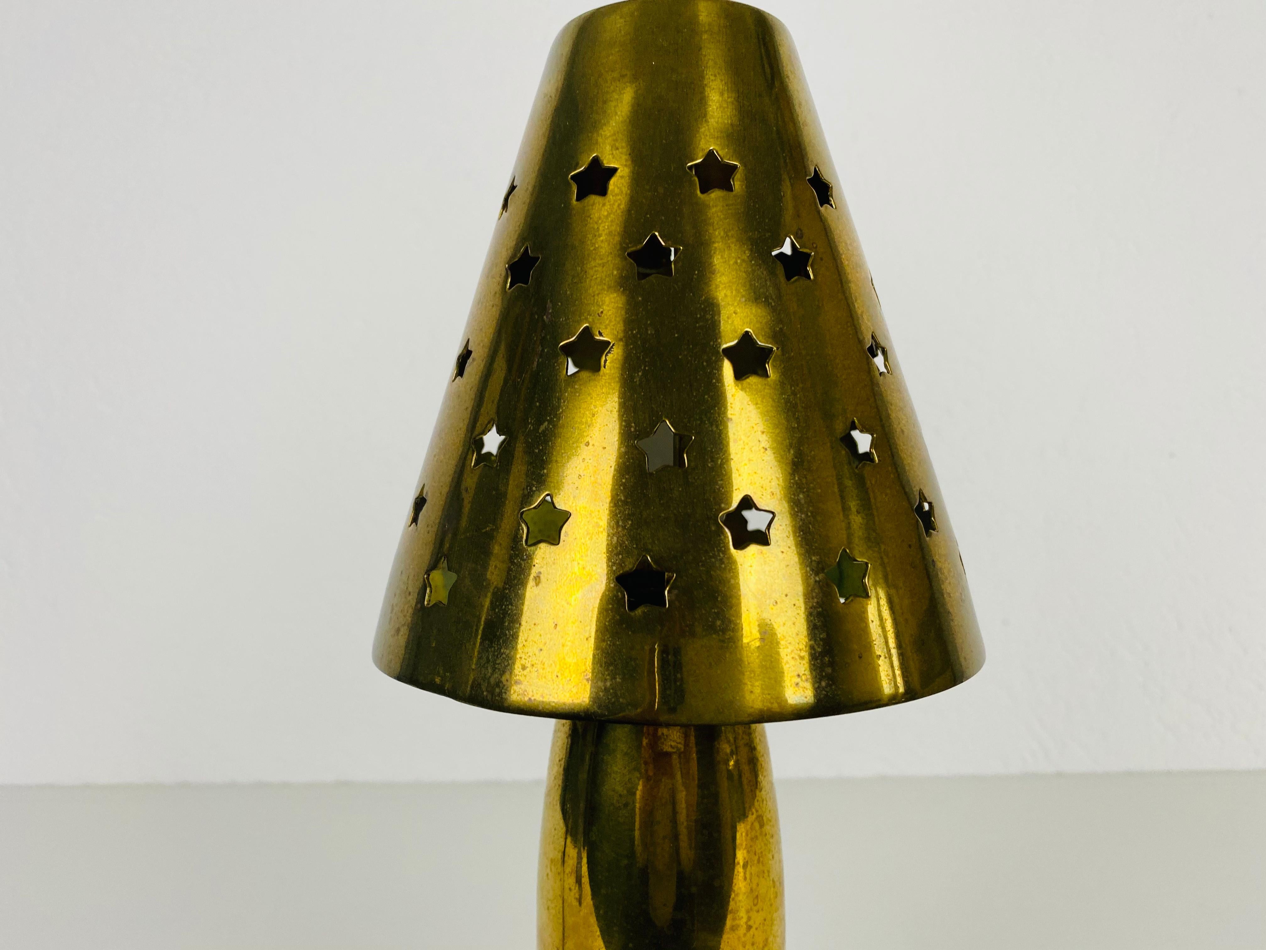 Midcentury Solid Brass Table Lamp by Studio Lambert, 1980s For Sale 4