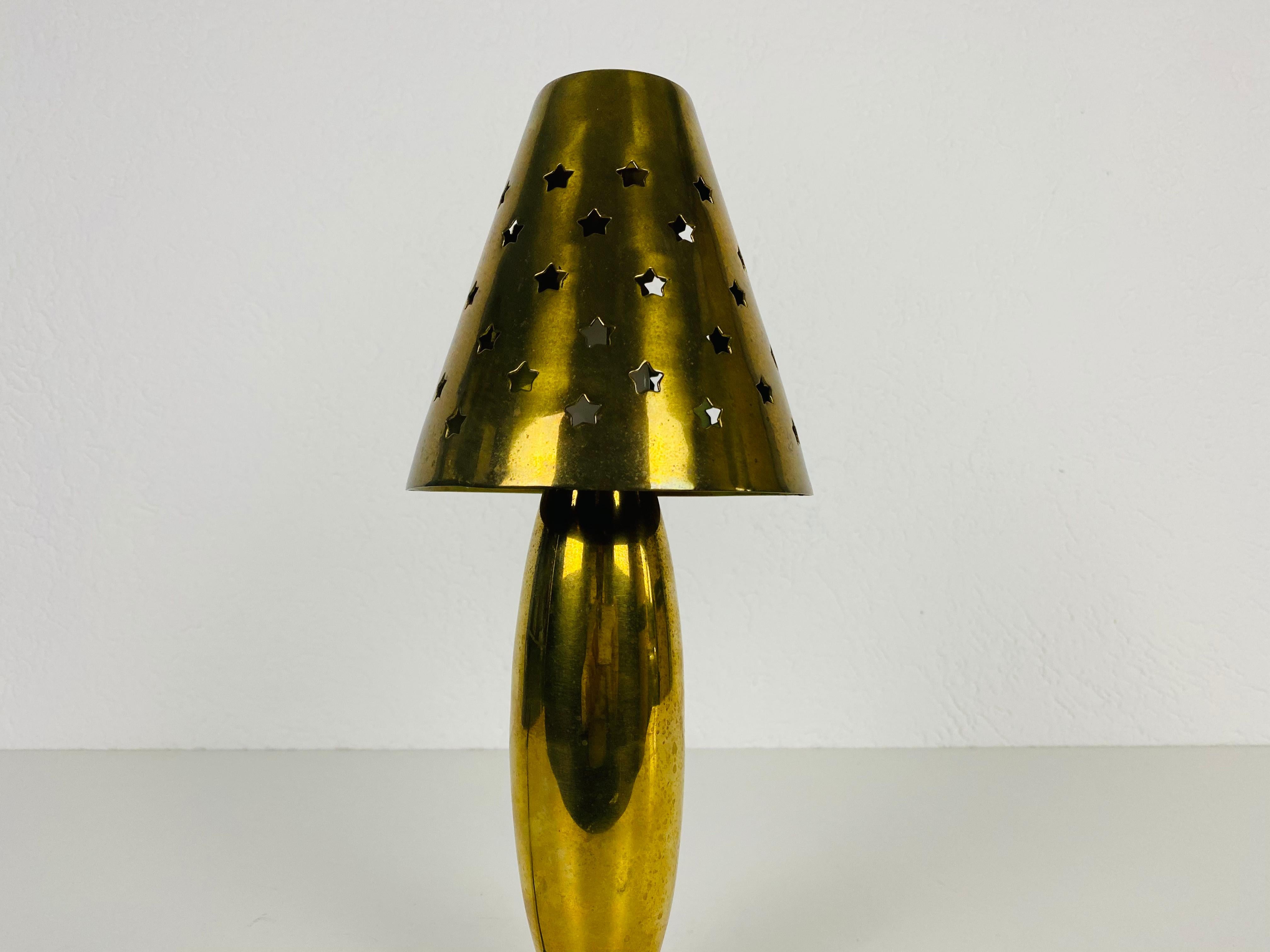 Midcentury Solid Brass Table Lamp by Studio Lambert, 1980s For Sale 3