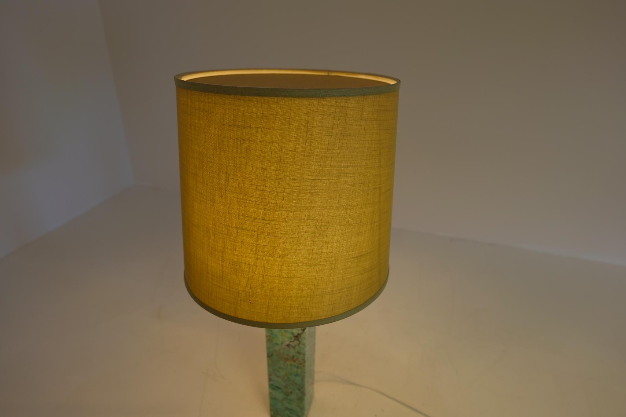 Midcentury Solid Green Marble Table Lamp Bergbom Sweden 1960s For Sale 4