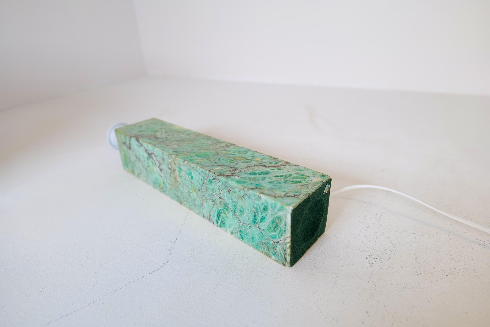 Midcentury Solid Green Marble Table Lamp Bergbom Sweden 1960s For Sale 6