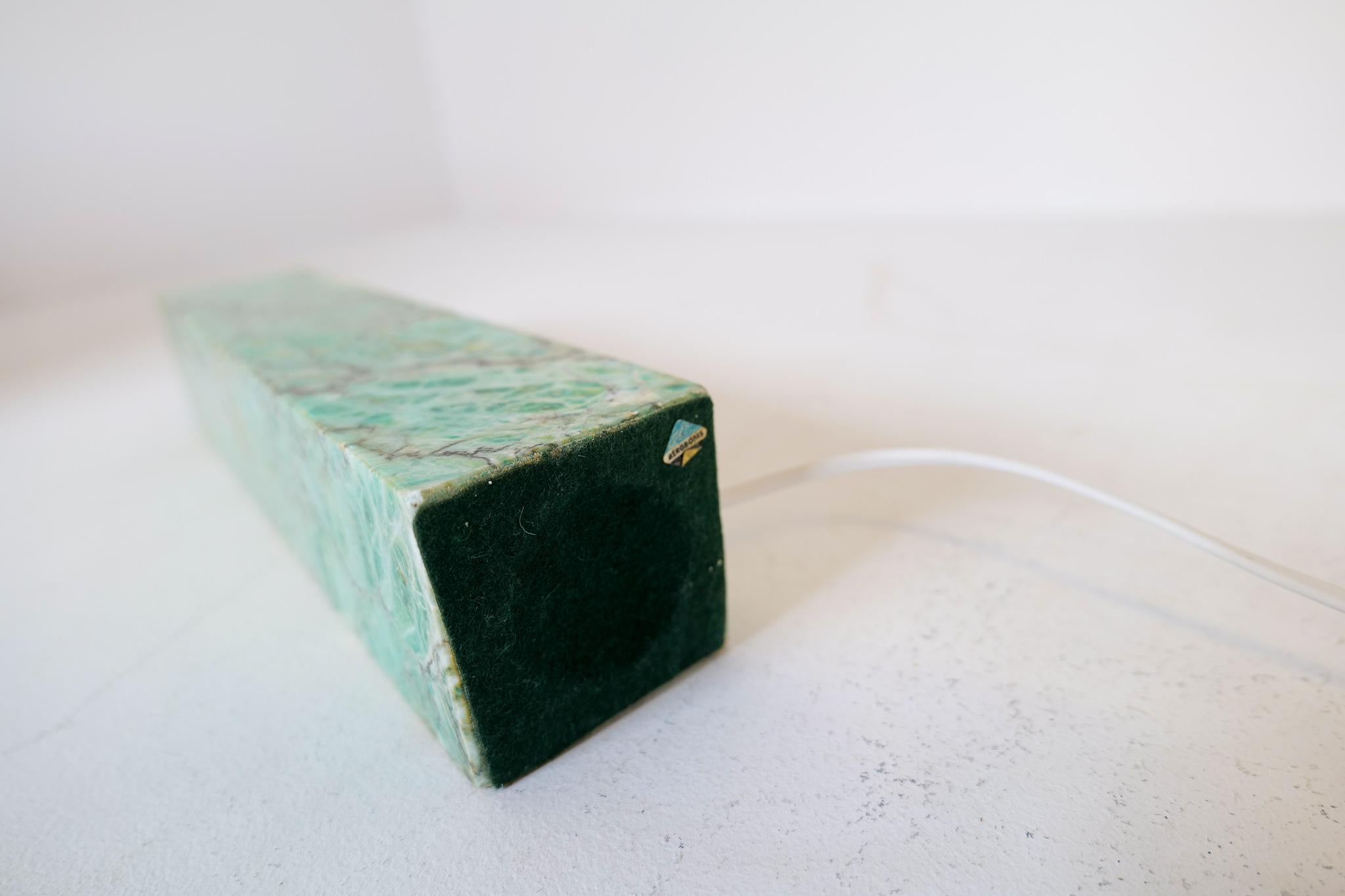 Midcentury Solid Green Marble Table Lamp Bergbom Sweden 1960s For Sale 7