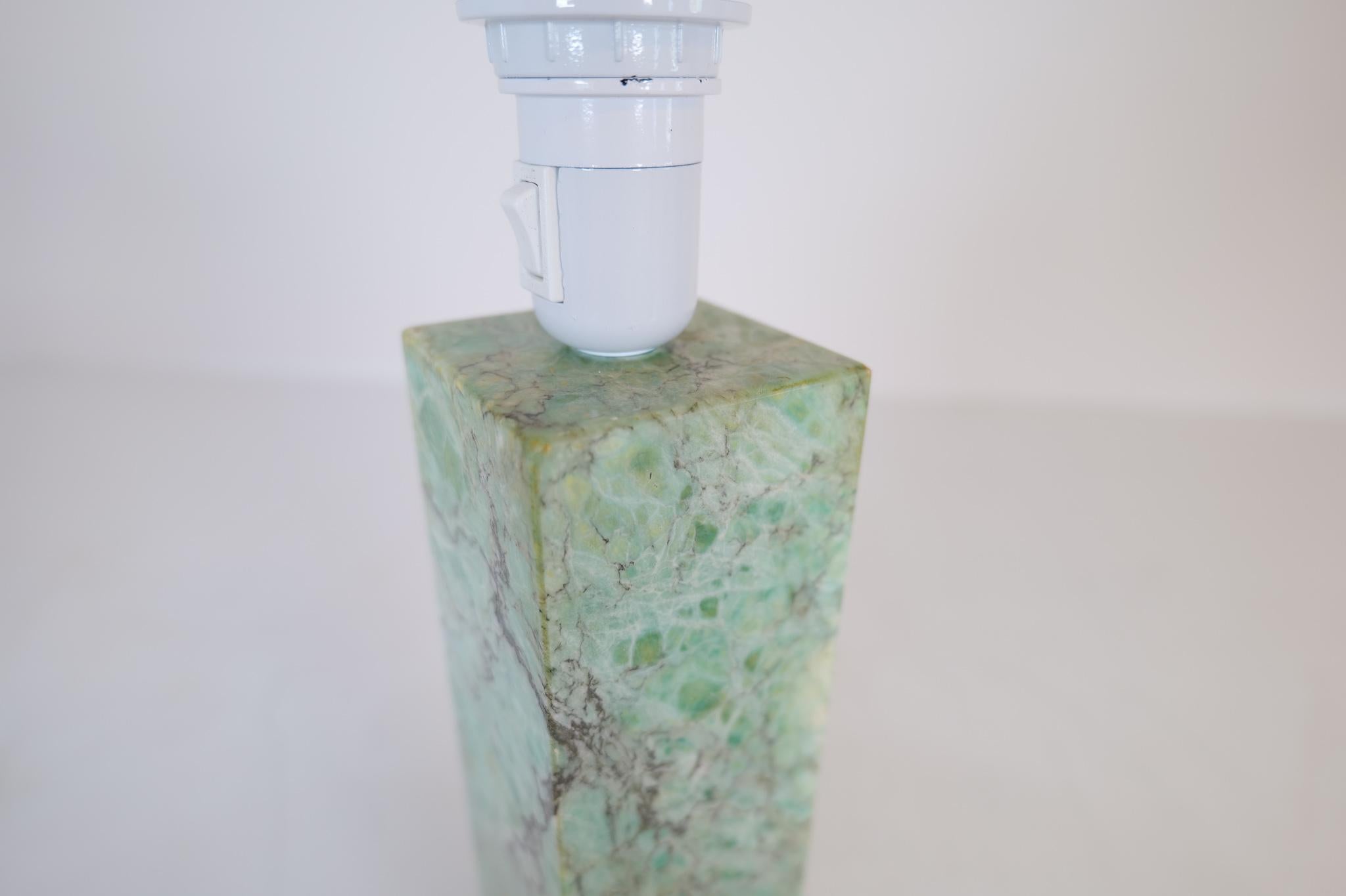 Midcentury Solid Green Marble Table Lamp Bergbom Sweden 1960s For Sale 8