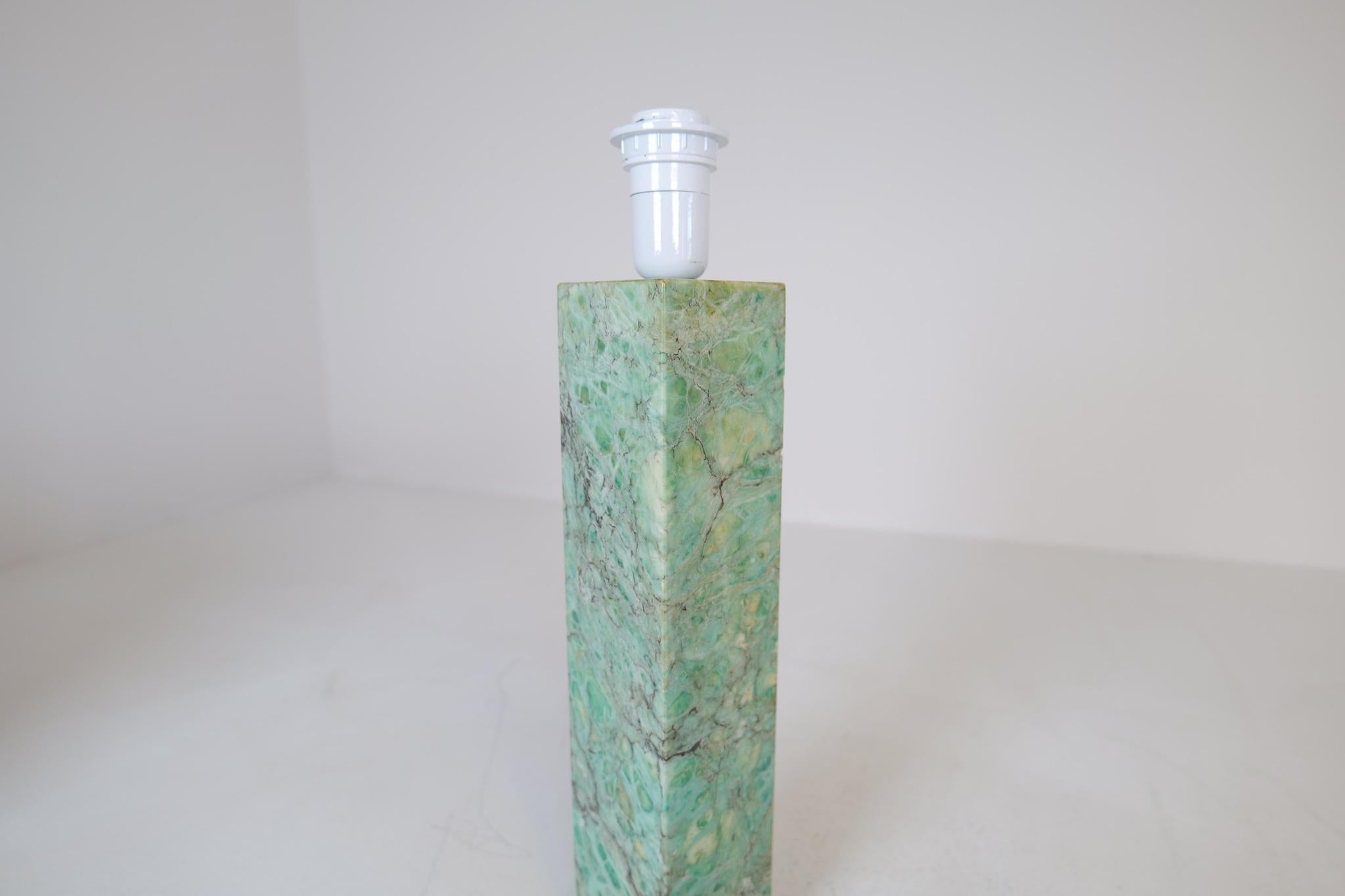 Midcentury Solid Green Marble Table Lamp Bergbom Sweden 1960s For Sale 9