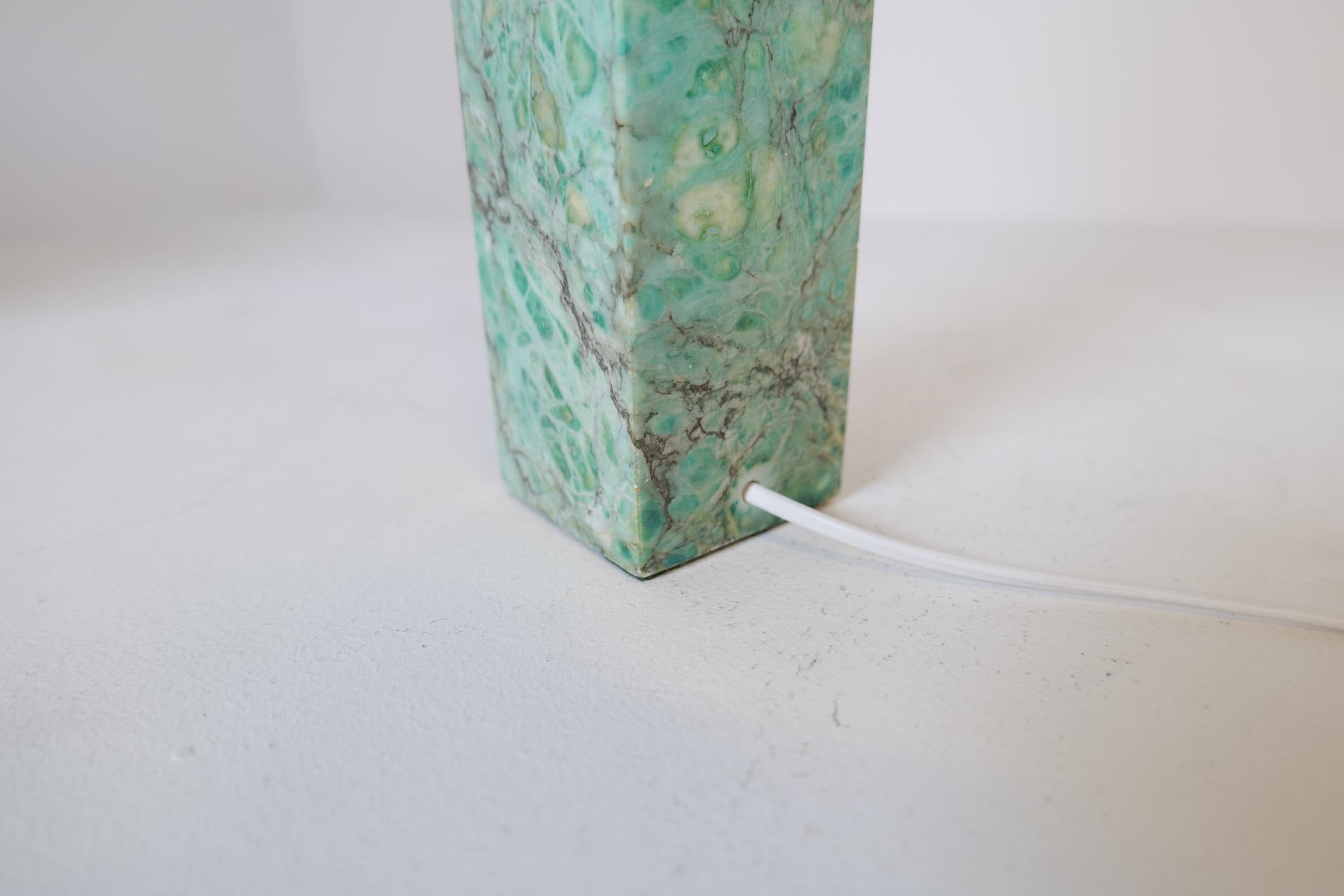 Midcentury Solid Green Marble Table Lamp Bergbom Sweden 1960s For Sale 10