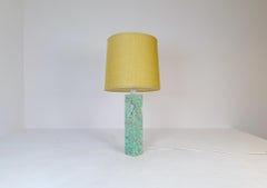 Midcentury Solid Green Marble Table Lamp Bergbom Sweden 1960s