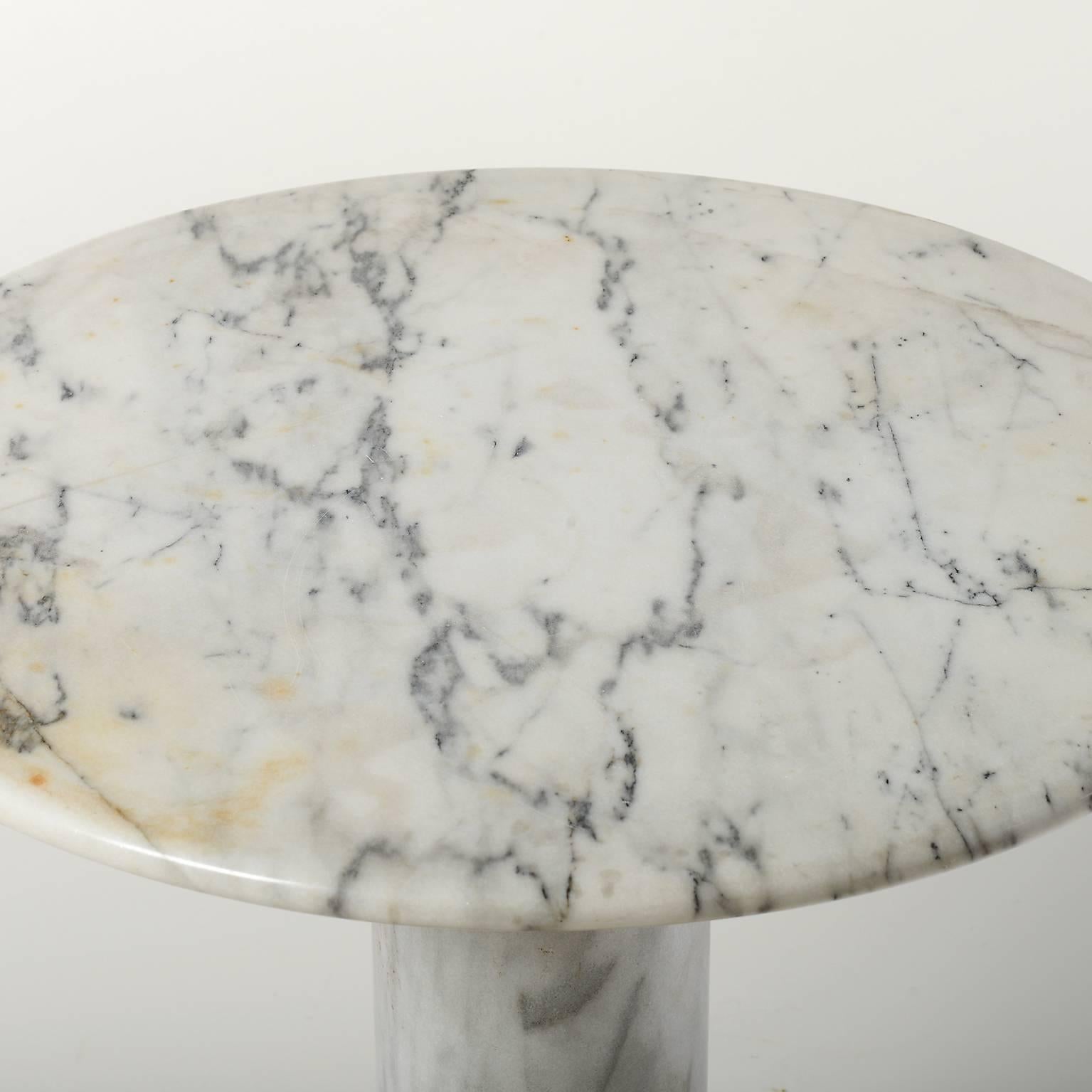 Late 20th Century Midcentury Solid Marble Side Table, circa 1975