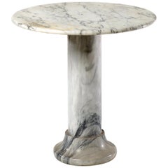 Midcentury Solid Marble Side Table, circa 1975