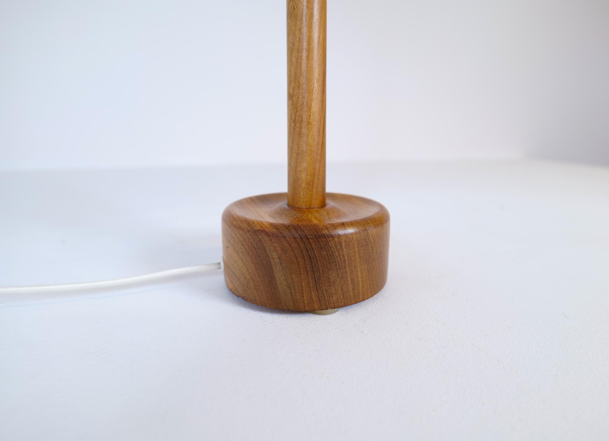 Midcentury Solid Teak Table Lamp 1960s Sweden For Sale 4