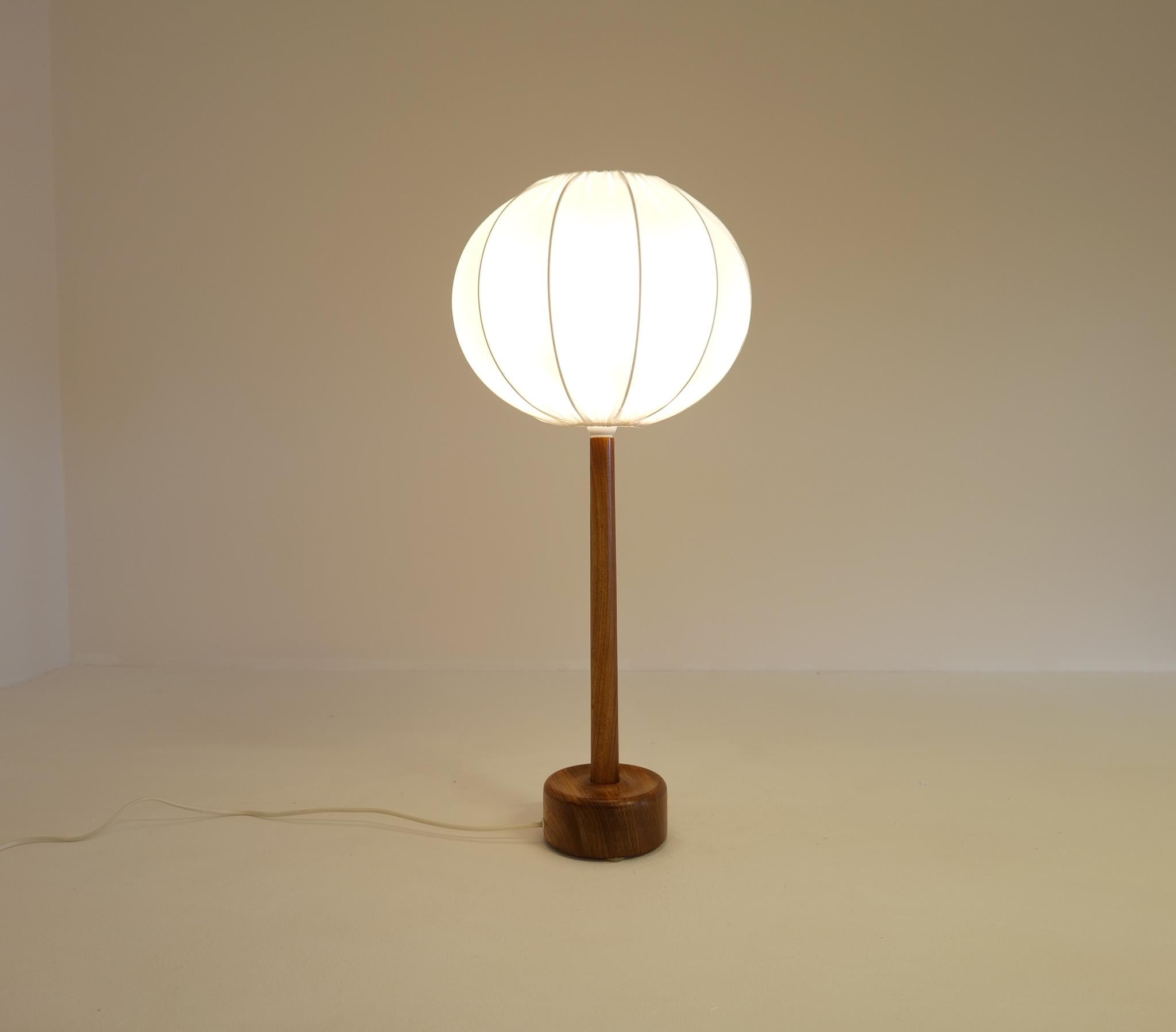 Midcentury Solid Teak Table Lamp 1960s Sweden For Sale 5