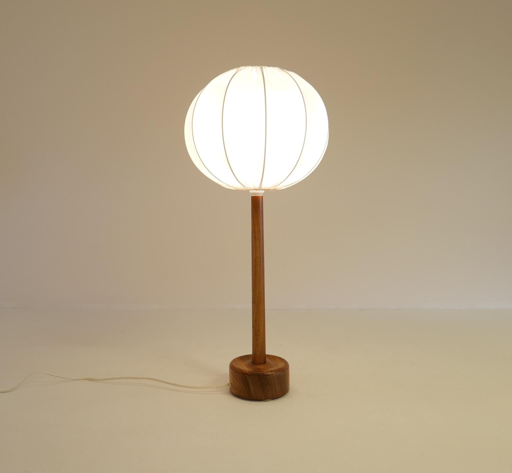 Midcentury Solid Teak Table Lamp 1960s Sweden For Sale 7