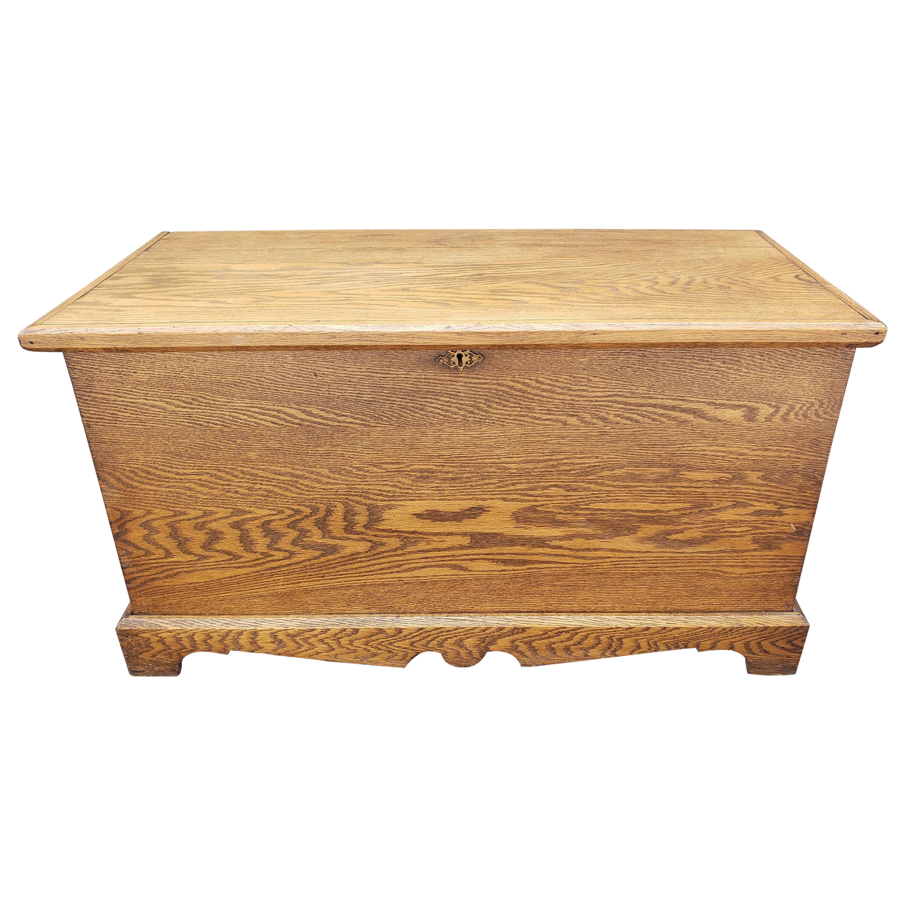 Cassapanca di metà secolo in legno massello di Oak Oak in vendita