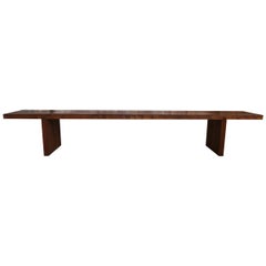 Midcentury Solid Walnut American Studio Craft Bench Style of Nakashima