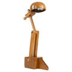 Midcentury Solid Wood Adjustable Table Lamp by Paolo Pallucco, Italy 1960s