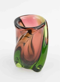 Vase en verre Elica "Sommerso" du milieu du siècle, attr. à Josef Hospodka, années 1960