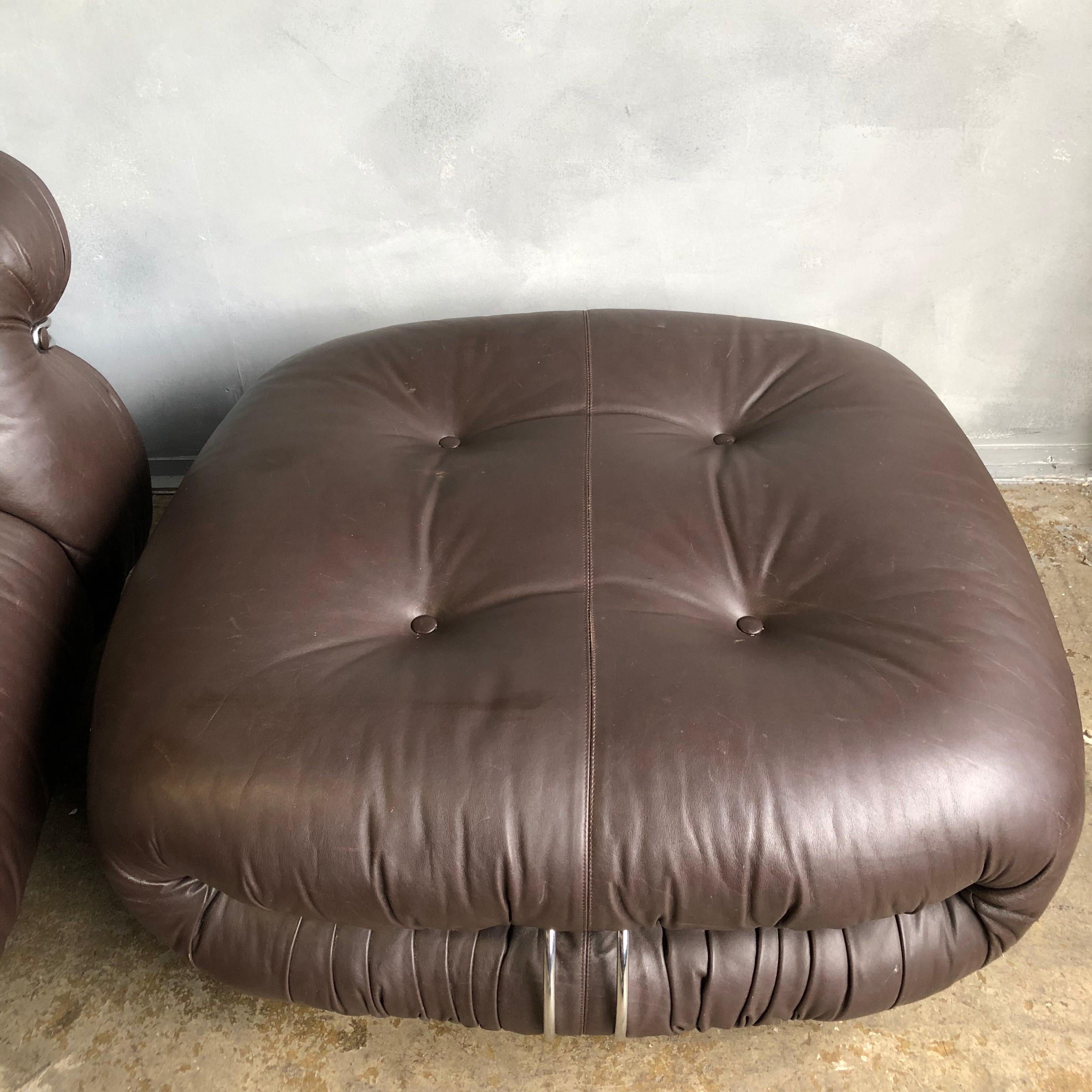 Midcentury Soriana Lounge Chair and Ottoman by Tobia Scarpa for Cassina 3