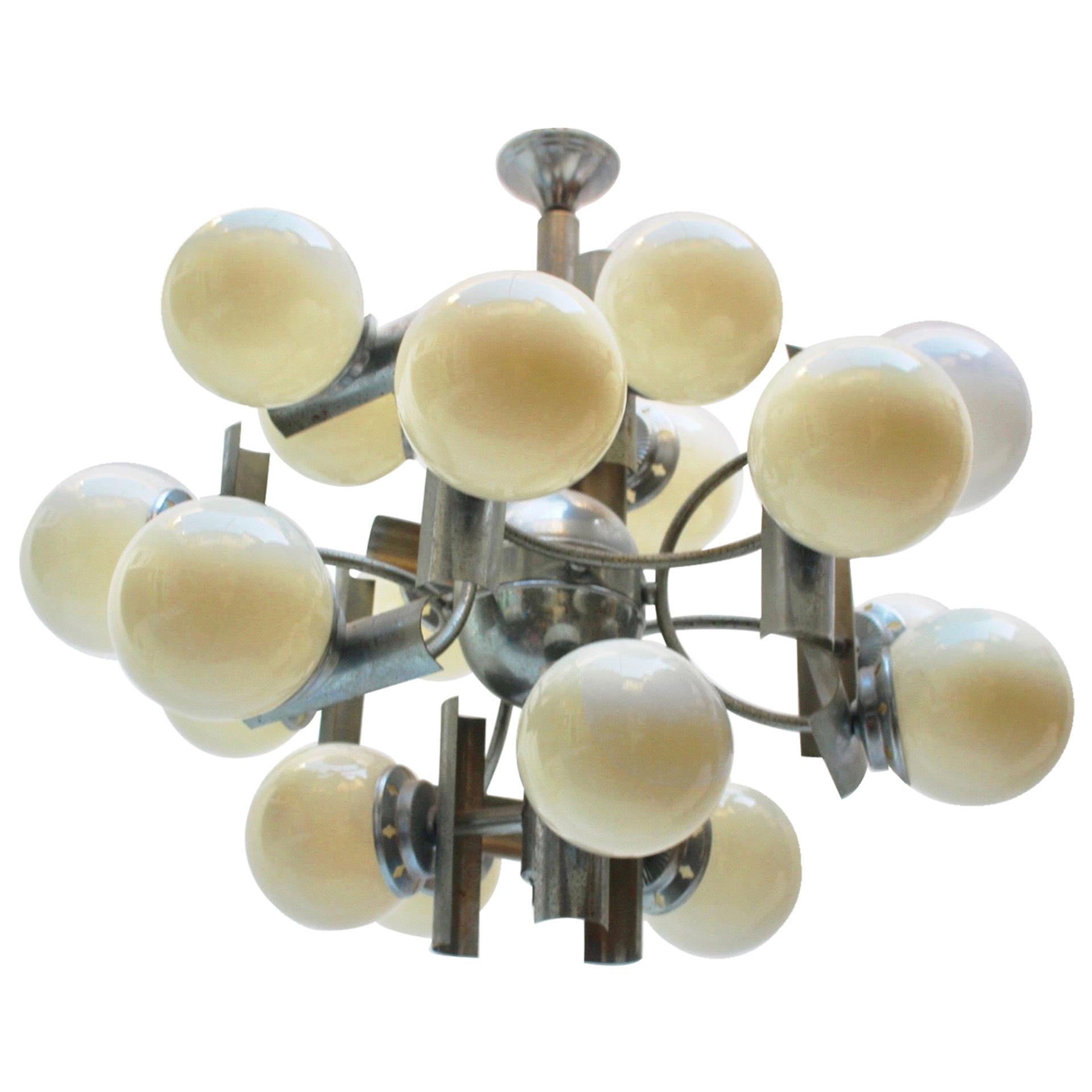 Midcentury Space Age 18 lights Chandelier. Spain, 1960s For Sale